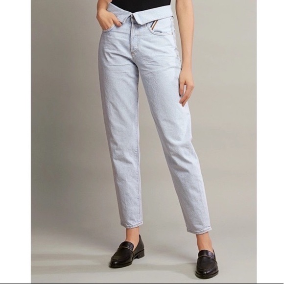 NWOT Jean Atelier Flip Fold-Over High-Rise Straight Leg Jeans Size 28 - Picture 3 of 11